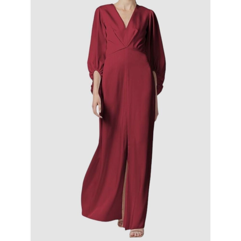 Sachin & Babi NWT Jenny Gown V-Neck Long Sleeve Bordeaux Size 6 MSRP $795